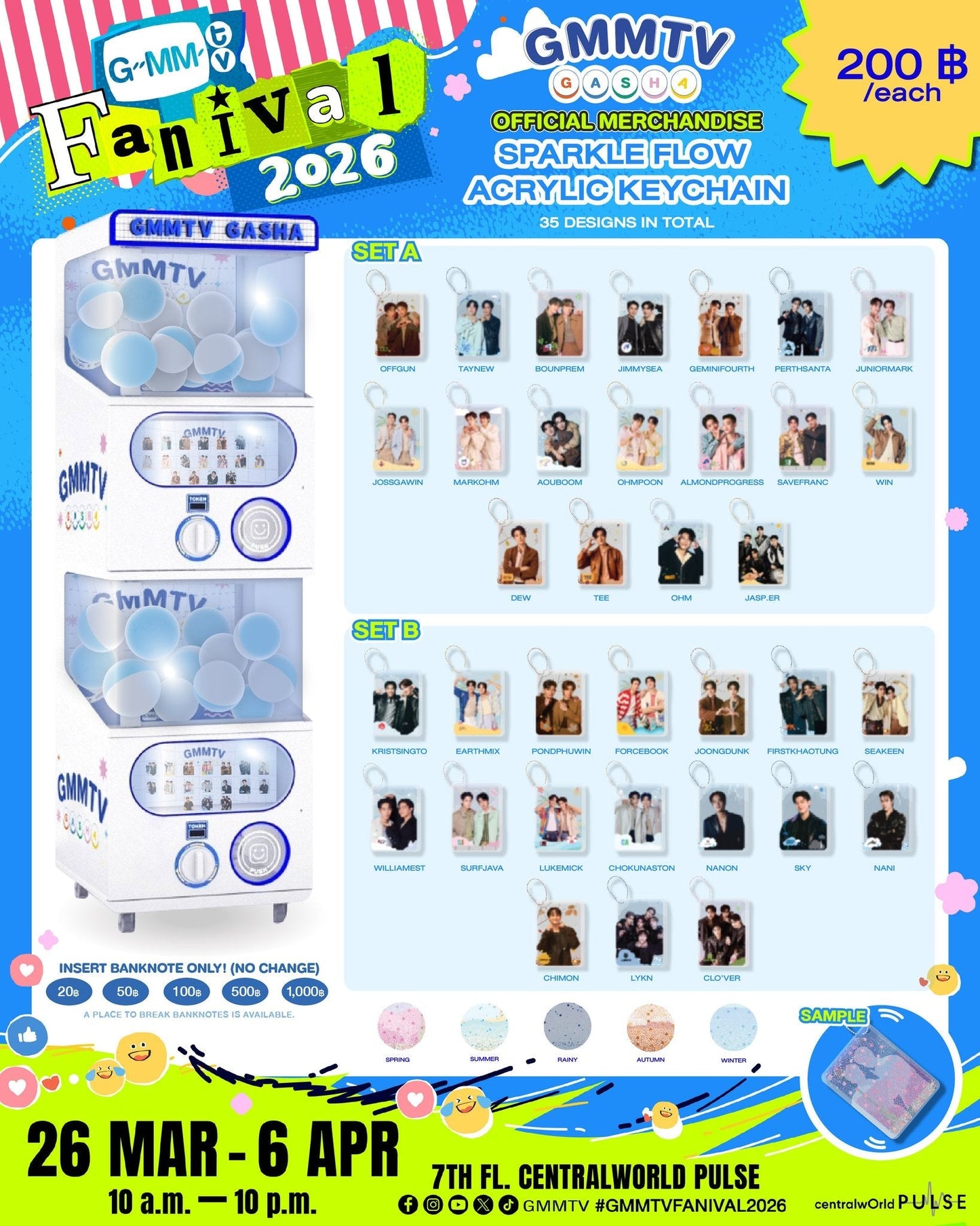 JPMY26-200 GMMTV FANIVAL 2026 SPARKLE FLOW ACRYLIC KEYCHAIN GASHA BOYS