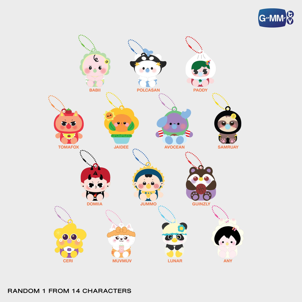 FANDAY36-001 FANDOM CHARACTER BABY SQUISHY RANDOM KEYCHAIN (BOX A) | SINGLE BOX (14Box)