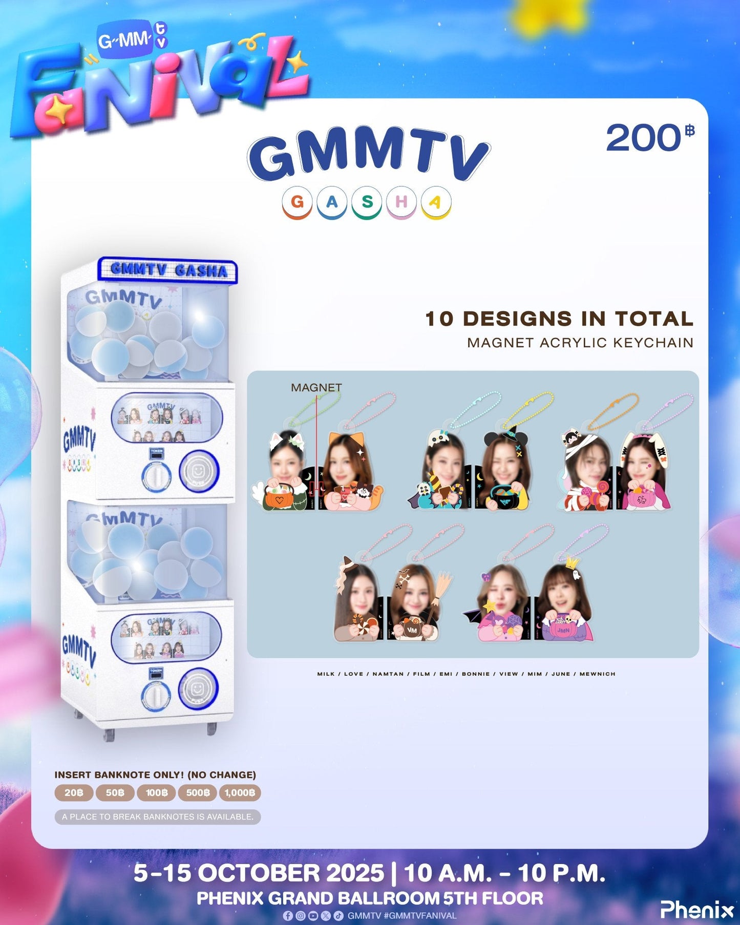 UM26-217 【GMMTV FANIVAL】GMMTV GASHA GIRLS MAGNET ACRYLIC KEYCHAIN
