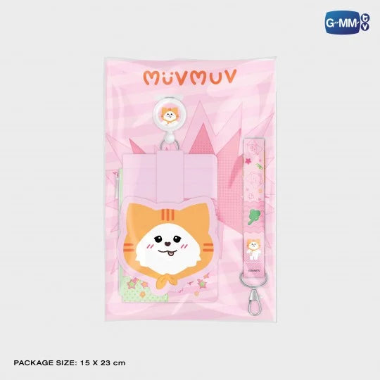 FD30-004 MUVMUV LEATHER MULTI CARD HOLDER WITH STRAP