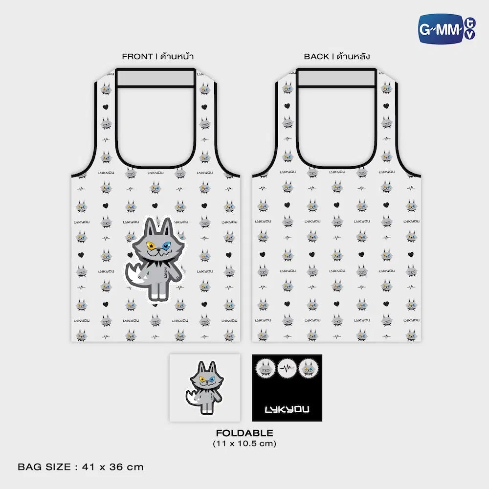 LYKNOS27-054 LYKYOU CHARACTER FOLDABLE BAG