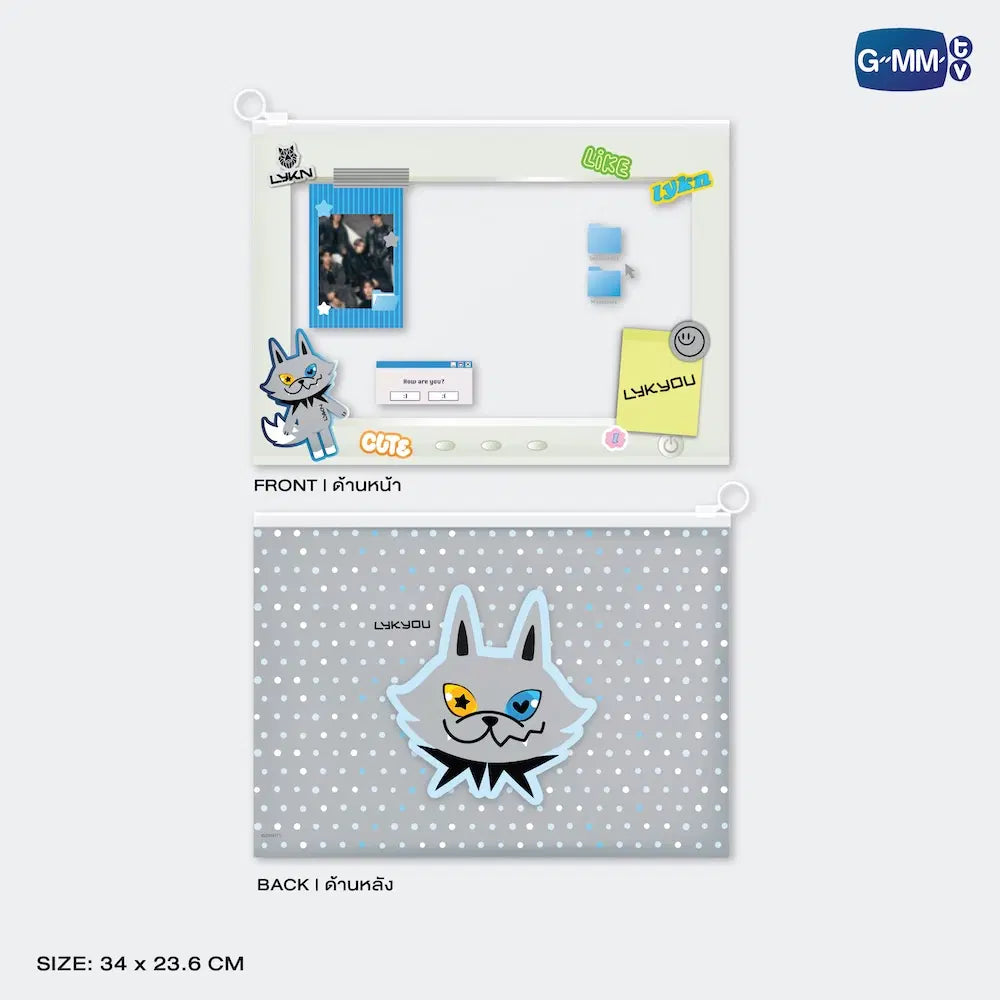 LYKNOS26-049 LYKYOU CHARACTER POCKET ZIP FOLDER